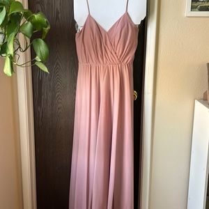Azazie, Dusty Rose, Floor-length bridesmaid dress